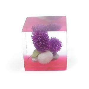 レジン・フラワーキューブ・千日紅-紫fc010