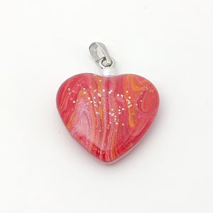 ポーリングアートアクセサリー・ペンダントハート形・バーニングラブpaa-bl004
