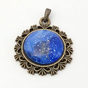 ポーリングアートアクセサリー・ペンダント丸形・ミルキーウェイpaa-mw001