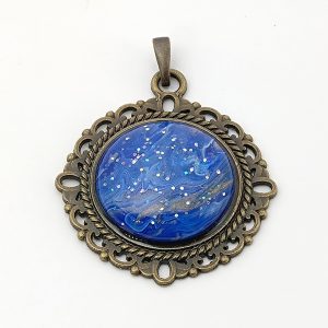 ポーリングアートアクセサリー・ペンダント丸形・ミルキーウェイpaa-mw003