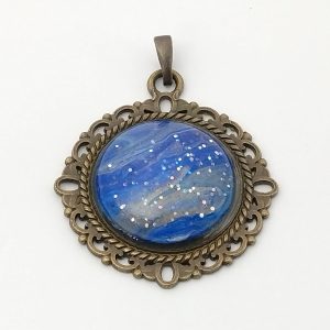 ポーリングアートアクセサリー・ペンダント丸形・ミルキーウェイpaa-mw004
