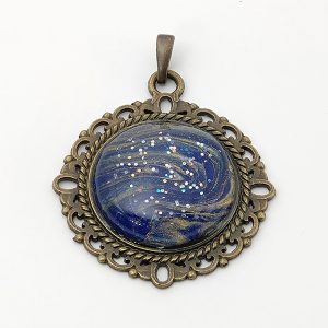 ポーリングアートアクセサリー・ペンダント丸形・ミルキーウェイpaa-mw006