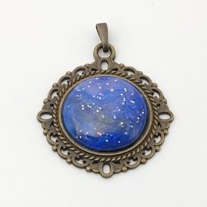 ポーリングアートアクセサリー・ペンダント丸形・ミルキーウェイpaa-mw007