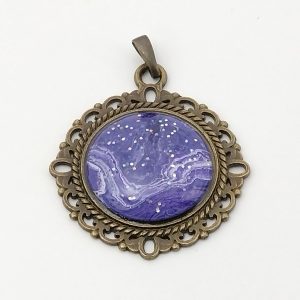 ポーリングアートアクセサリー・ペンダント丸形・ミルキーウェイpaa-mw009