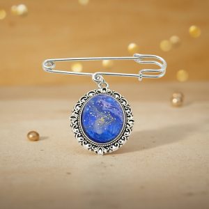 ポーリングアートアクセサリー・ブローチ楕円形・ミルキーウェイpaa-mw012