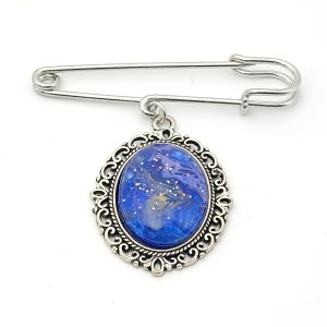 ポーリングアートアクセサリー・ブローチ楕円形・ミルキーウェイpaa-mw012