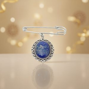 ポーリングアートアクセサリー・ブローチ楕円形・ミルキーウェイpaa-mw013