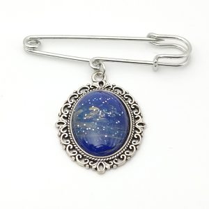 ポーリングアートアクセサリー・ブローチ楕円形・ミルキーウェイpaa-mw013