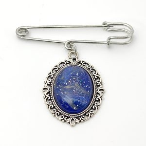 ポーリングアートアクセサリー・ブローチ楕円形・ミルキーウェイpaa-mw014