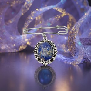 ポーリングアートアクセサリー・ブローチ楕円形・ミルキーウェイpaa-mw015