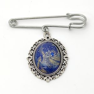 ポーリングアートアクセサリー・ブローチ楕円形・ミルキーウェイpaa-mw015