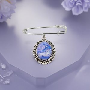 ポーリングアートアクセサリー・ブローチ楕円形・ミルキーウェイpaa-mw016