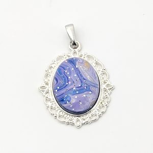 ポーリングアートアクセサリー・ペンダント楕円形・ミルキーウェイpaa-mw021