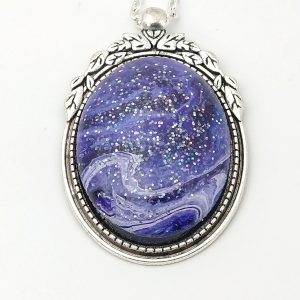 ポーリングアートアクセサリー・ペンダント楕円形・ミルキーウェイpaa-mw025