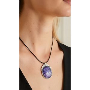 ポーリングアートアクセサリー・ペンダント楕円形・ミルキーウェイpaa-mw025