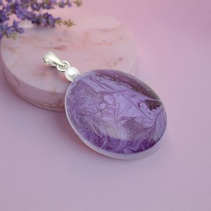 ポーリングアートアクセサリー・ペンダント楕円形・みやびpaa-my001