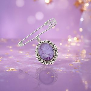 ポーリングアートアクセサリー・ブローチ楕円形・みやびpaa-my004