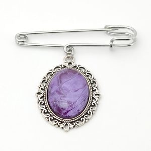 ポーリングアートアクセサリー・ブローチ楕円形・みやびpaa-my004