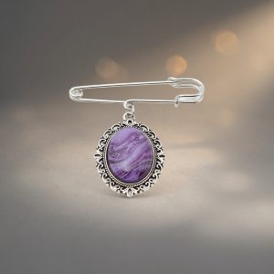 ポーリングアートアクセサリー・ブローチ楕円形・みやびpaa-my005
