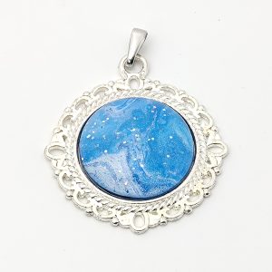 ポーリングアートアクセサリー・ペンダント丸形・オーシャンpaa-oc002