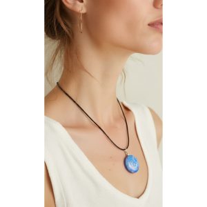 ポーリングアートアクセサリー・ペンダント楕円形・オーシャンpaa-oc006